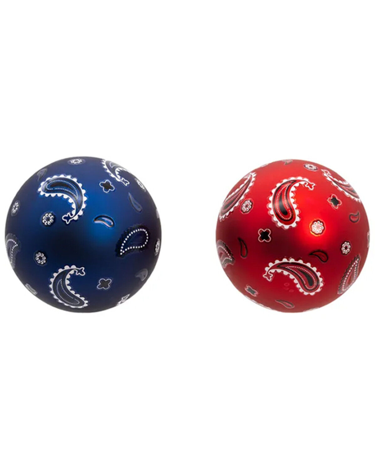 Image #3 - Kurt Adler Glass Bandana Style Ball Ornament Set - 6 Piece, Multi, hi-res