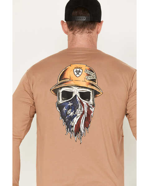 Image #4 - Ariat Men's Rebar Workman Long Sleeve Graphic Work Shirt , Beige, hi-res