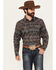 Image #1 - Cody James Men's Sebine Southwestern Print Long Sleeve Snap Flannel Shirt, Brown, hi-res