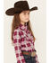 Image #2 - Wrangler Girls' Plaid Print Long Sleeve Pearl Snap Western Shirt, Pink, hi-res
