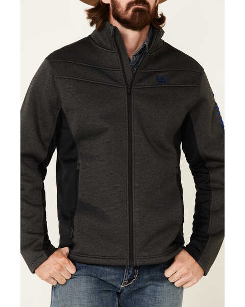 Image #3 - Cinch Men's Black Logo Lightweight Fleece Zip-Front Texture Bonded Jacket - Big, , hi-res