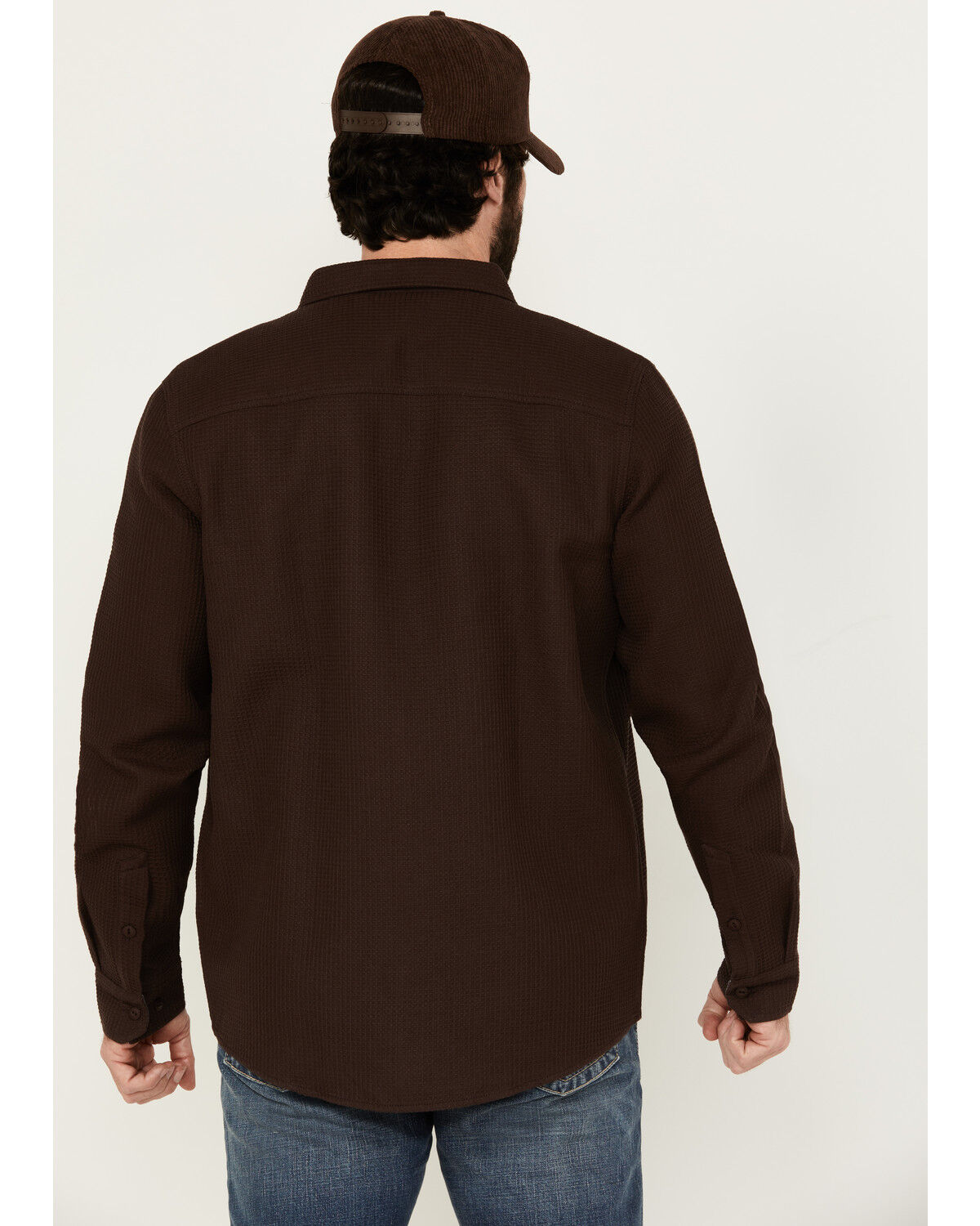 Image #4 - Brothers & Sons Men's Hamilton Solid Long Sleeve Button-Down Western Shirt Jacket, Dark Brown, hi-res
