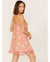 Image #4 - Wild Moss Women's Gingham Floral Print Slip Mini Dress, Red, hi-res