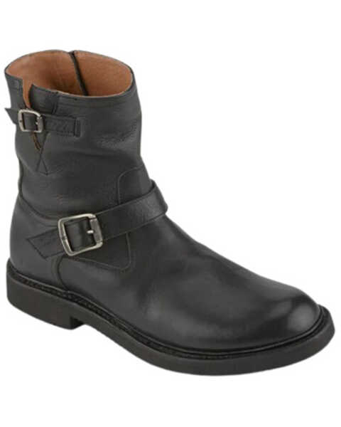 Frye Men's Dean Moto Boots - Round Toe , Black, hi-res