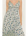 Image #3 - Angie Women's Border Print Front Twist Sleeveless Midi Dress, Ivory, hi-res