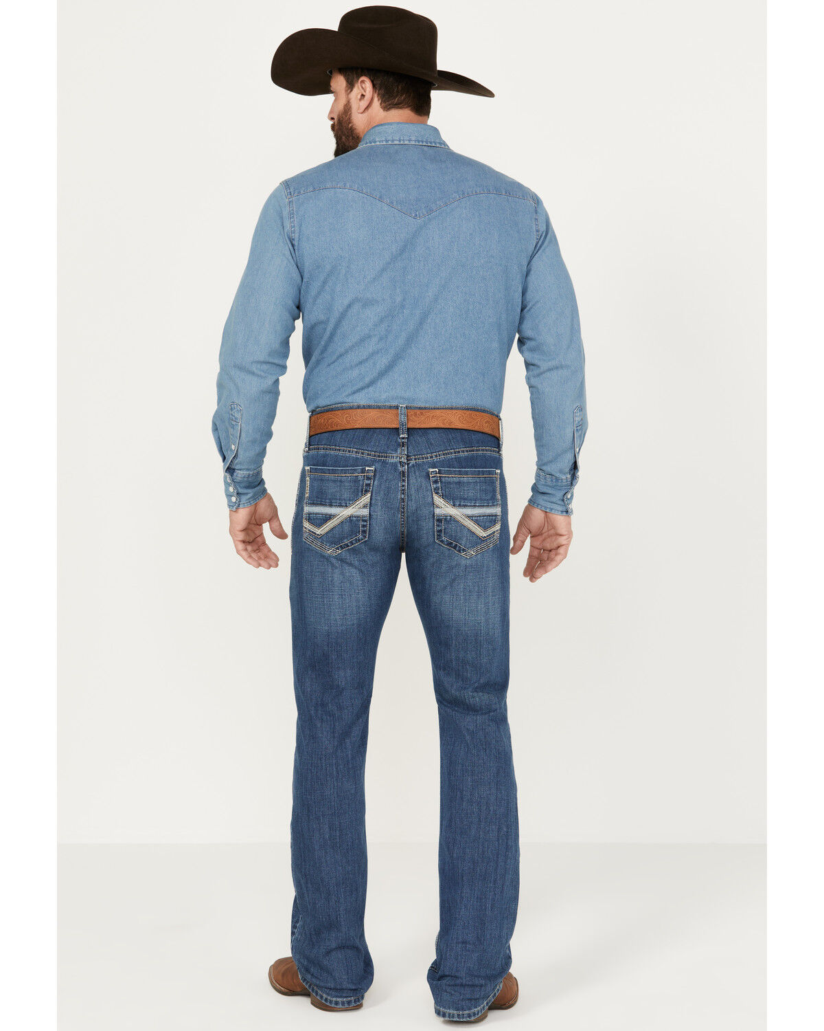 Image #3 - Cinch Men's Ian Medium Stonewash Slim Boot Performance Stretch Denim Jeans, Indigo, hi-res
