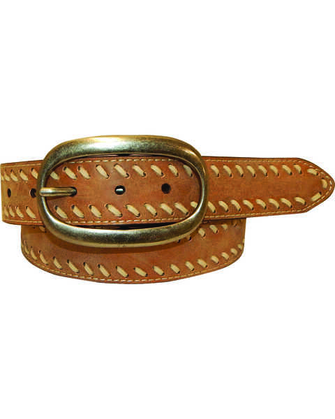 Cowgirls Rock Women's Vintage Leather Belt , Lt Brown, hi-res