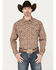 Image #2 - Cowboy Hardware Men's Arroyo Plaid Print Long Sleeve Snap Western Shirt, Brown, hi-res