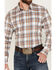 Image #3 - Wrangler Men's Plaid Print Long Sleeve Pearl Snap Western Shirt, Brown, hi-res