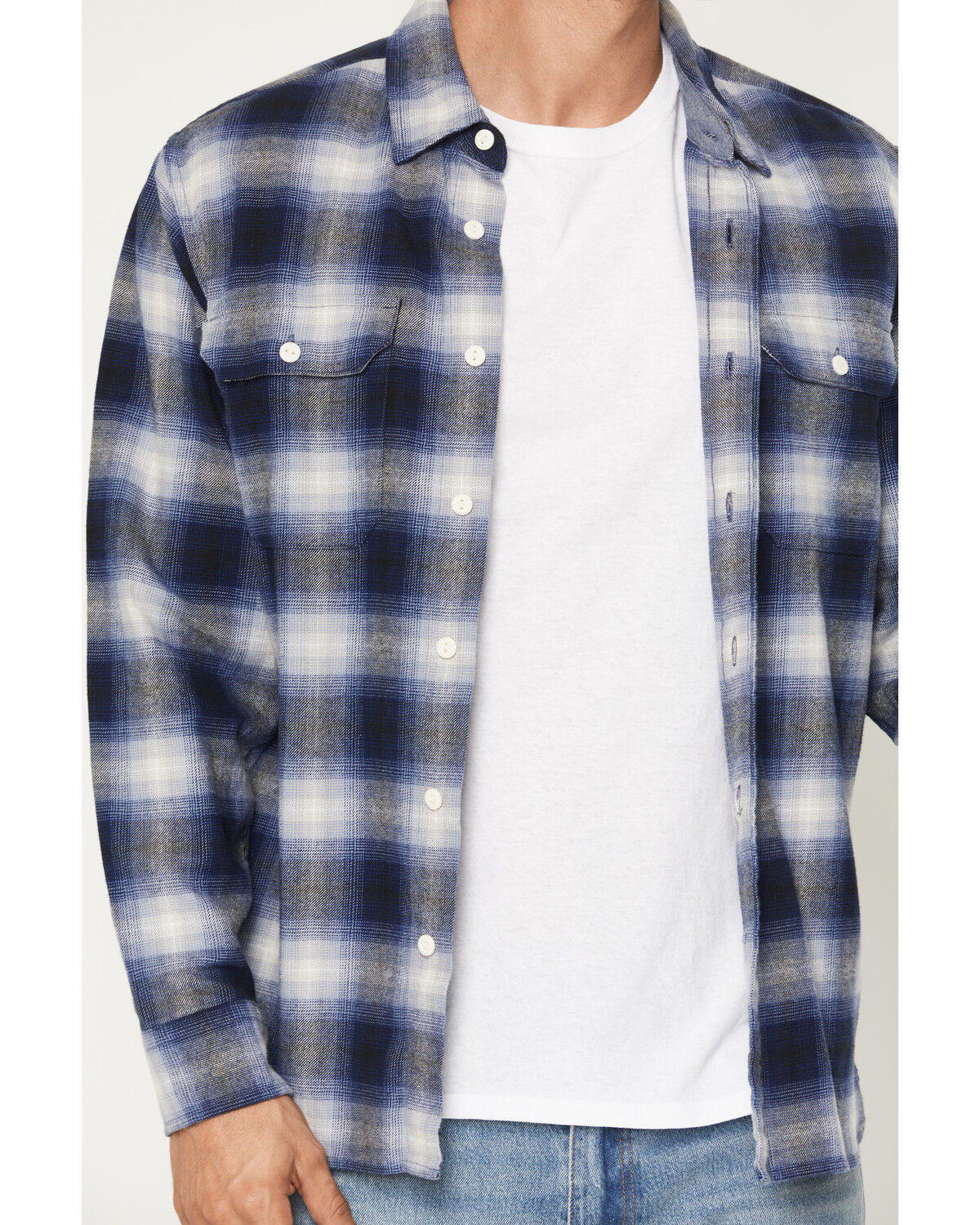 Image #3 - Levi's Men's Scottie Plaid Print Long Sleeve Button-Down Flannel Shirt, Blue, hi-res