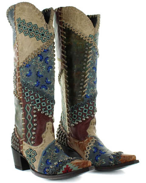 Image #4 - Old Gringo Women's Blow Out Western Boots - Snip Toe, Multi, hi-res
