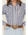 Image #4 - Cowboygirl by Jenna Paulette Women's Striped Long Sleeve Pearl Snap Western Shirt, Blue, hi-res