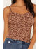 Image #2 - Idyllwind Women's Floral Print Smocked Cami Top, Brandy Brown, hi-res