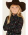 Image #2 - Wrangler Girls' Boot Print Long Sleeve Snap Western Shirt, Black, hi-res