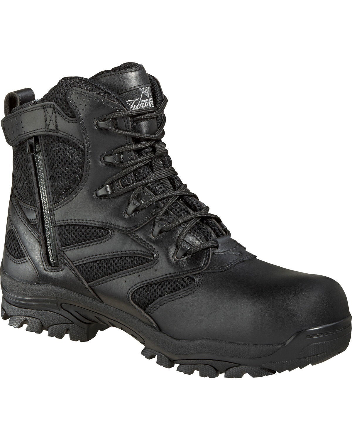 Thorogood Men's 6" USA Deuce Waterproof Side Zip Work Boots - Composite Toe, Black, hi-res