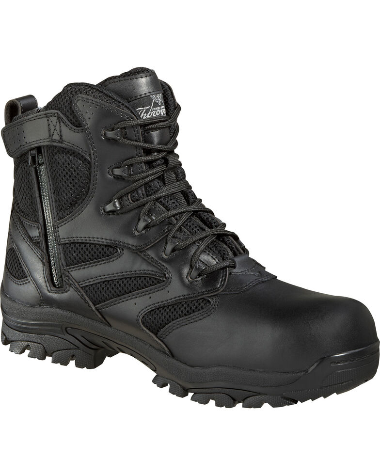 black side zip work boots