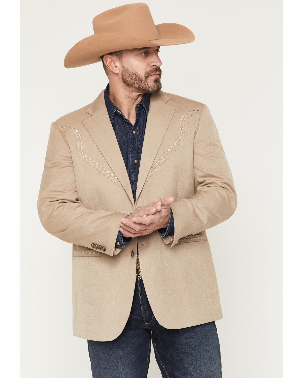 Cody James Men's Sundance Diamond Stitch Sportcoat, Tan, hi-res