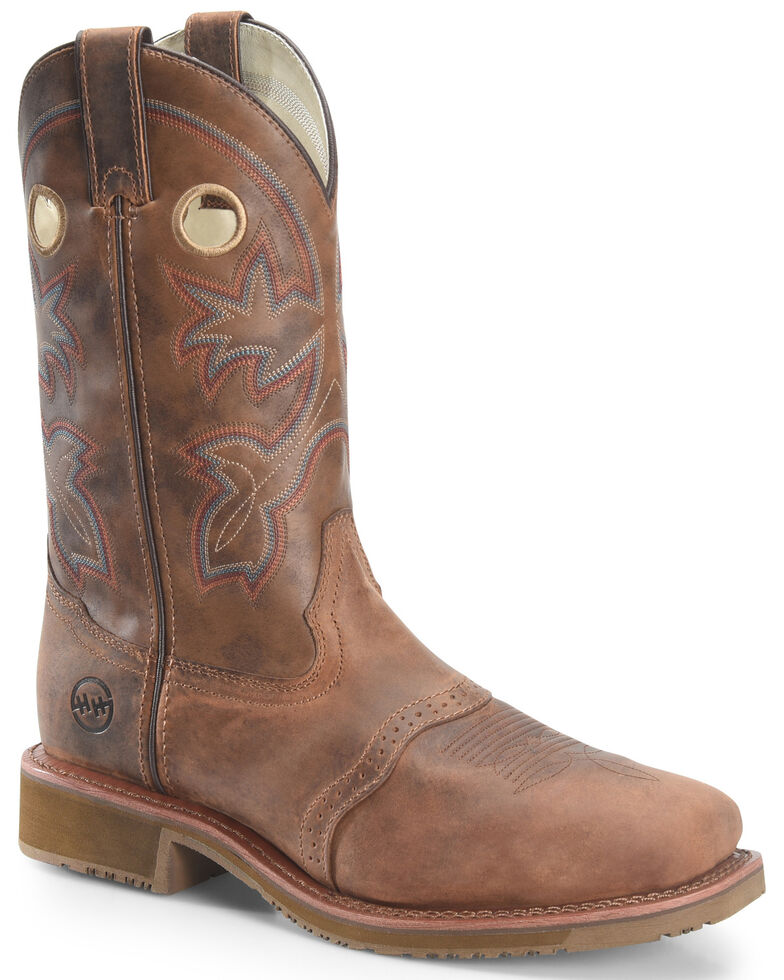 Double H Men's Ice Roper Western Work Boots - Composite Toe, Brown, hi-res