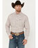 Image #1 - George Strait by Wrangler Men's Plaid Print Long Sleeve Button-Down Western Shirt - Tall, Red, hi-res