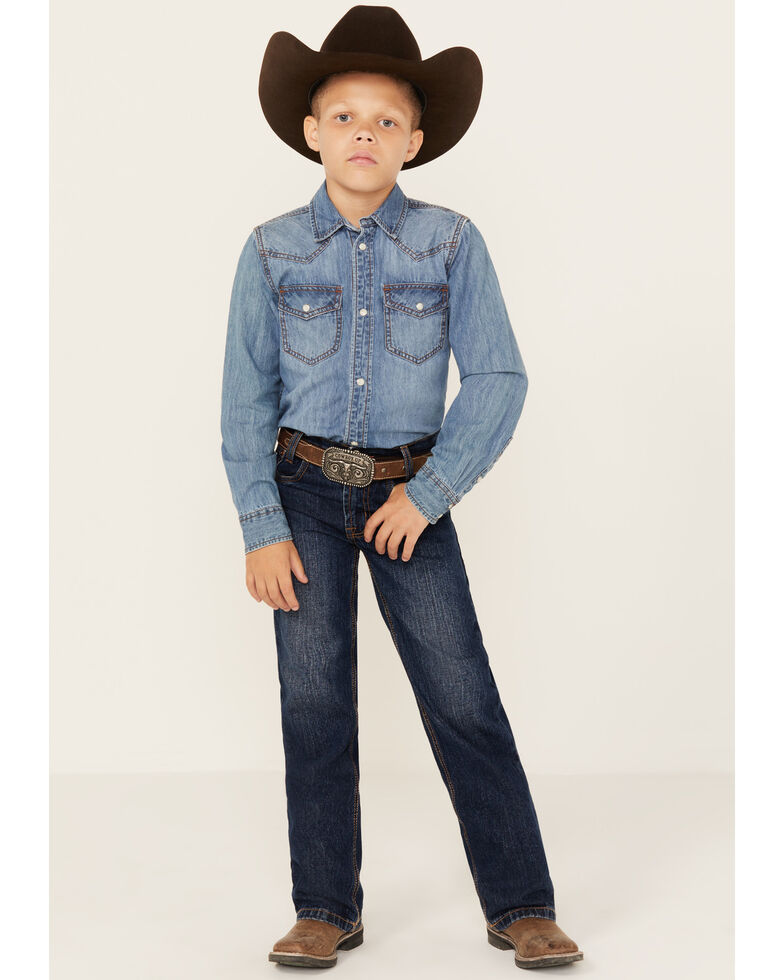 Cinch Boys' White Label Demin Straight Leg Jeans - Slim-8-18, Denim, hi-res