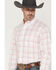 Image #2 - Wrangler Men's Bucking Cancer Plaid Print Long Sleeve Button-Down Western Shirt, Pink, hi-res