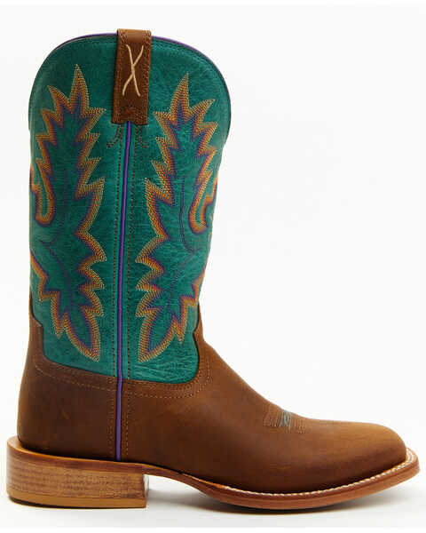 Image #2 - Twisted X Women's 11" Tech X Western Boots - Broad Square Toe, Chocolate/turquoise, hi-res
