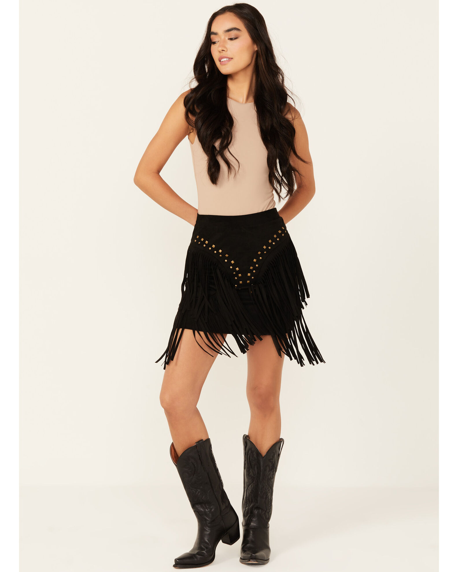 Vocal Women s Studded Fringe Skirt Sheplers