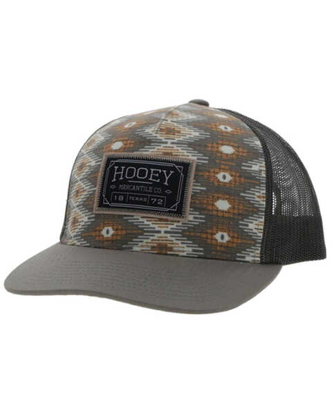 Hooey Men's Southwestern Mesh Baseball Cap, Grey, hi-res