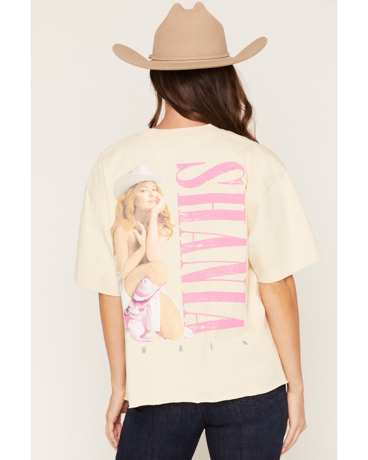 Shania Twain Women's Let's Go Girls Short Sleeve Graphic Tee, Cream, hi-res