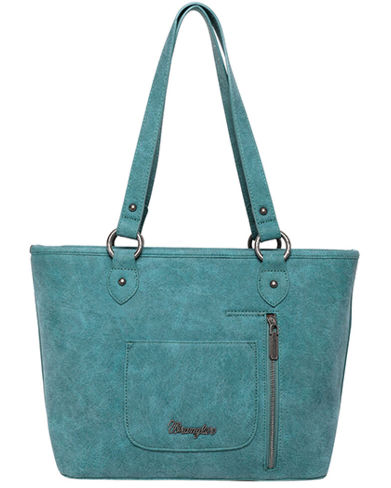 Montana West Women's Wrangler Floral Tote Bag, Turquoise, hi-res