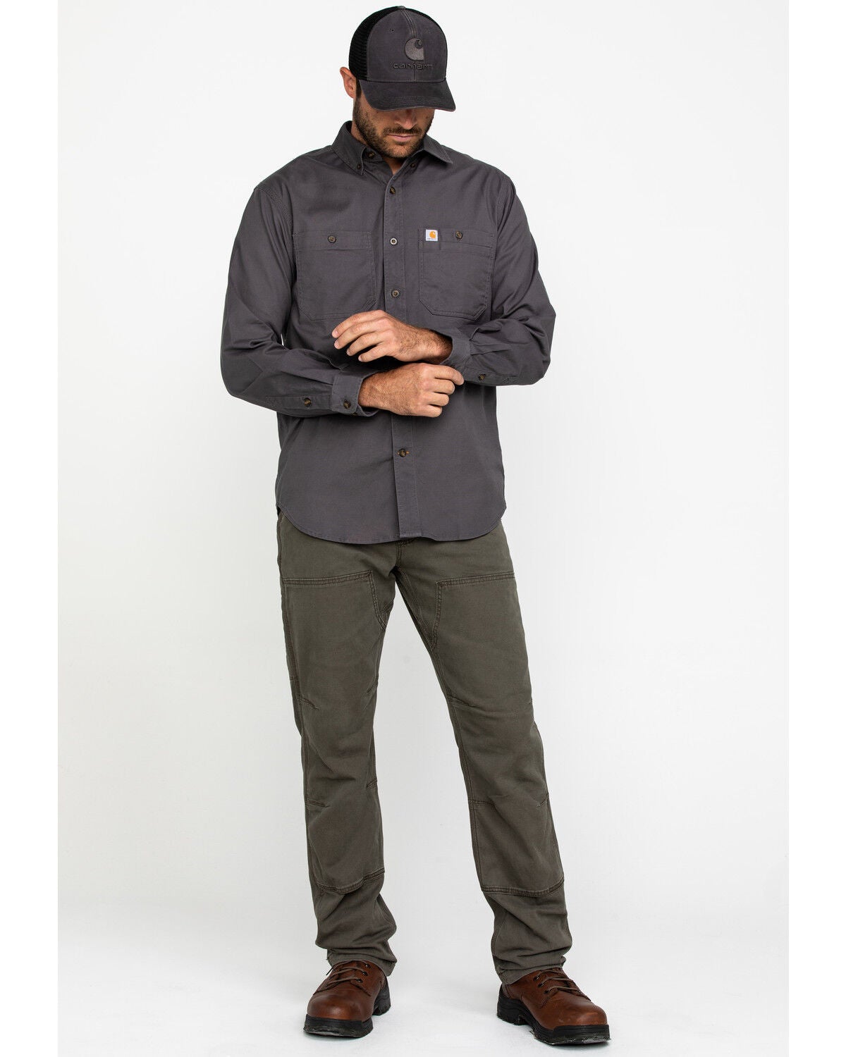 Carhartt men's rugged flex rigby long sleeve work shirt Clearance