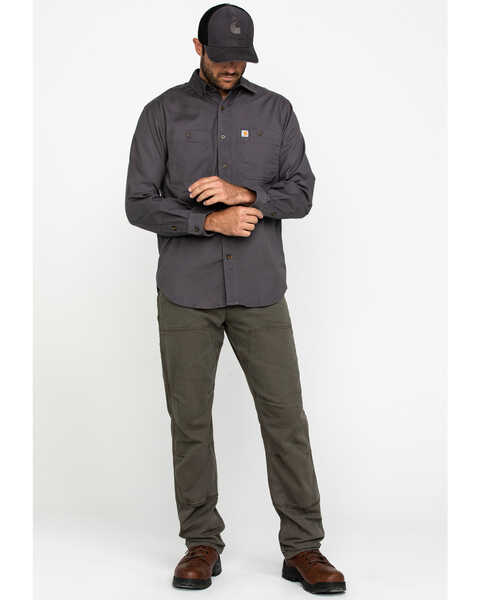 Image #6 - Carhartt Men's Rugged Flex Rigby Long Sleeve Work Shirt, Grey, hi-res