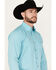 Image #2 - George Strait by Wrangler Men's Geo Print Long Sleeve Button-Down Western Shirt - Big , Turquoise, hi-res