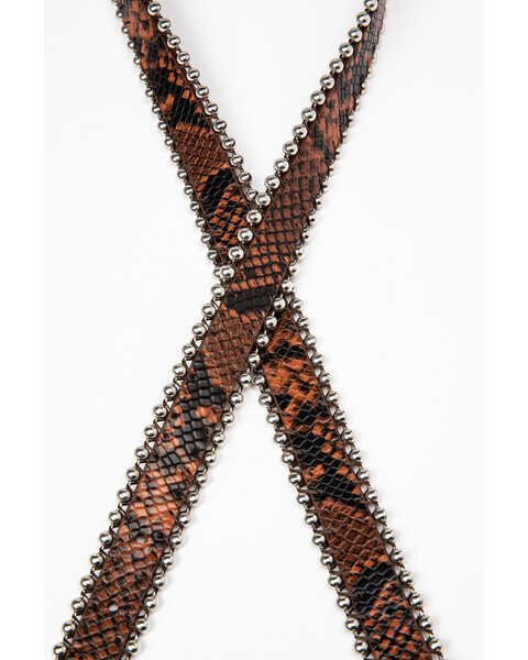Image #3 - Shyanne Women's Snake Print Skinny Belt, Brown, hi-res