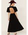 Maia Bergman Women's Crochet Eyelet Open Back Maxi Dress, Black, hi-res