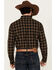 Image #4 - Blue Ranchwear Men's Cedar Plaid Print Long Sleeve Snap Western Shirt, Dark Brown, hi-res