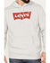 Levi's Men's Logo Hooded Sweatshirt, Light Grey, hi-res