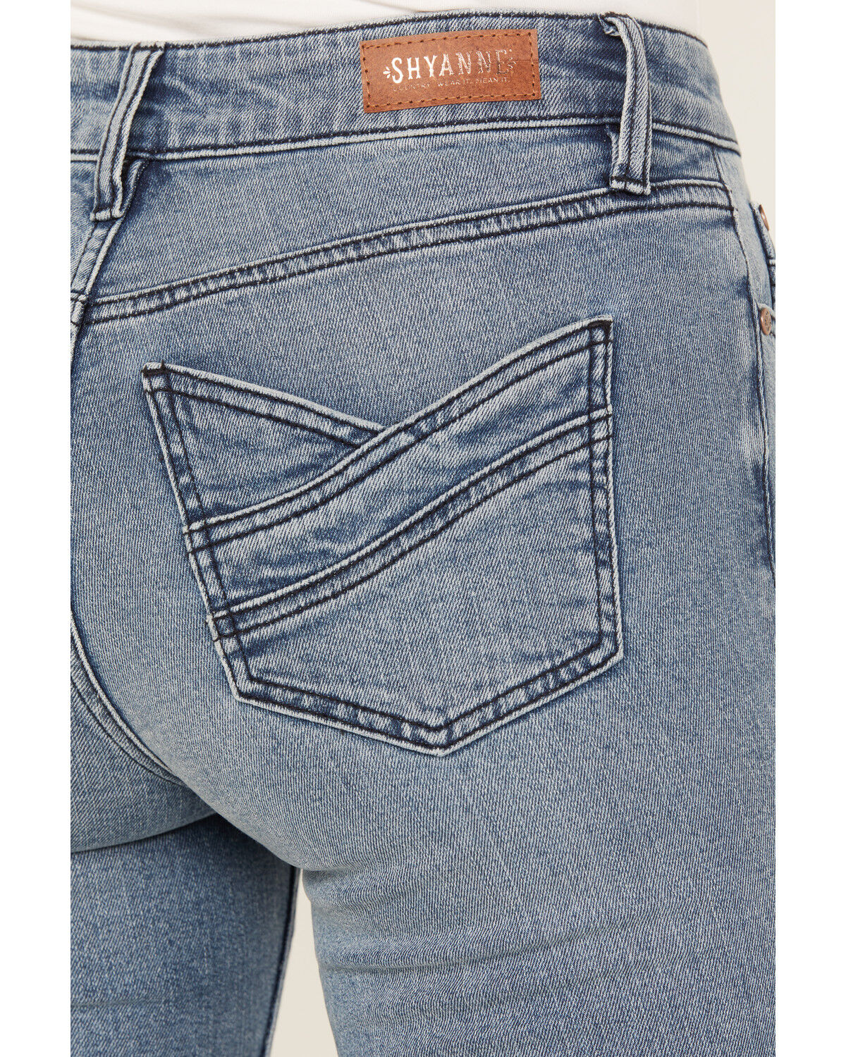 Image #2 - Shyanne Women's Aviza Medium Wash Mid Rise Bootcut Jeans, Dark Wash, hi-res