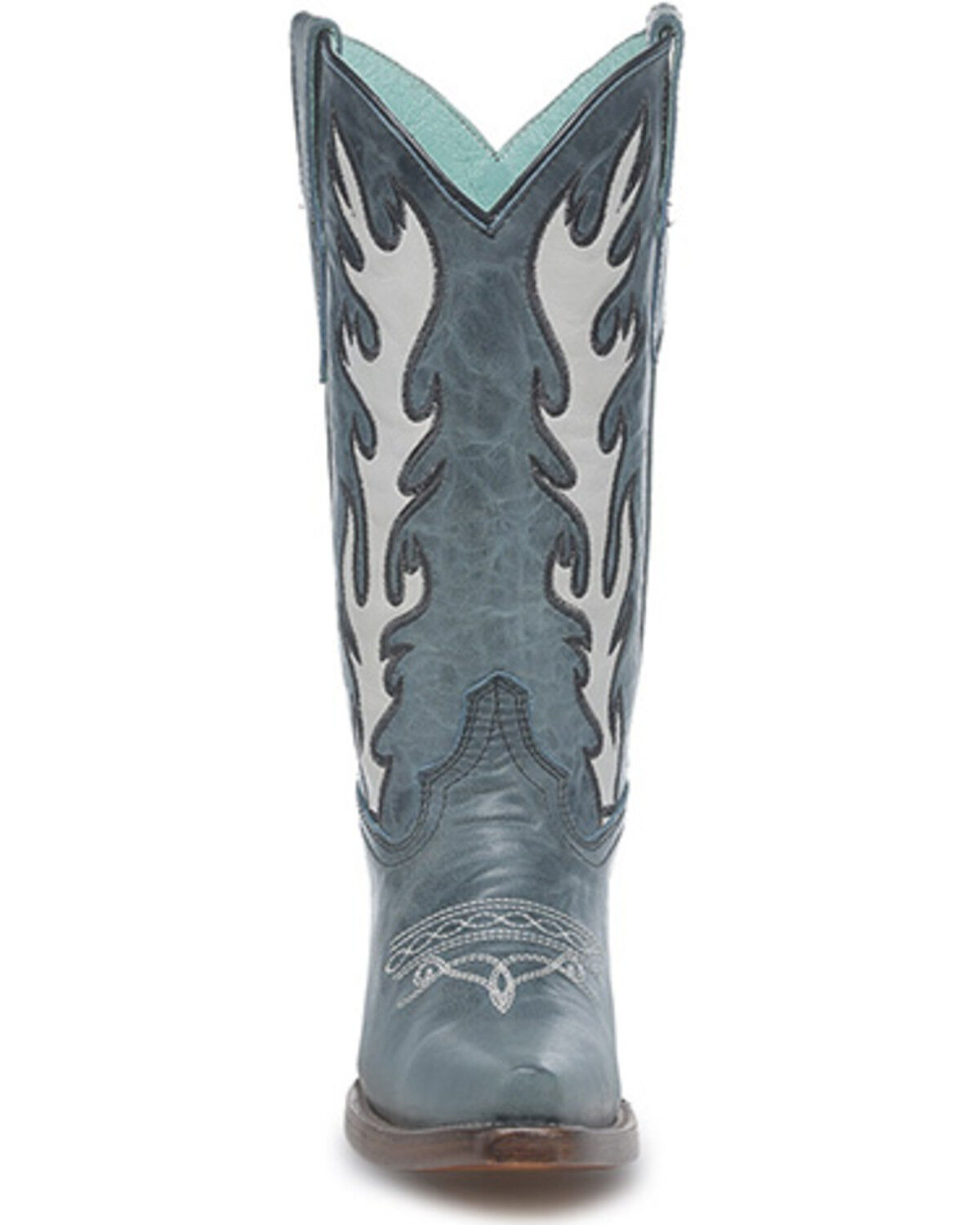 Image #3 - Corral Girls' Blue Jean Western Boots - Snip Toe, Blue, hi-res