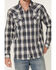 Image #3 - Moonshine Spirit Men's Talum Plaid Long Sleeve Snap Western Shirt , Navy, hi-res