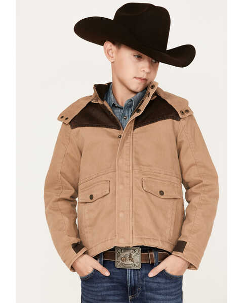 Image #1 - Cody James Boys' Rancher Fleece Lined Coat , Beige/khaki, hi-res