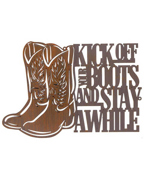 Manual Woodworkers Kick Off Your Boots Metal Wall Decor, Brown, hi-res