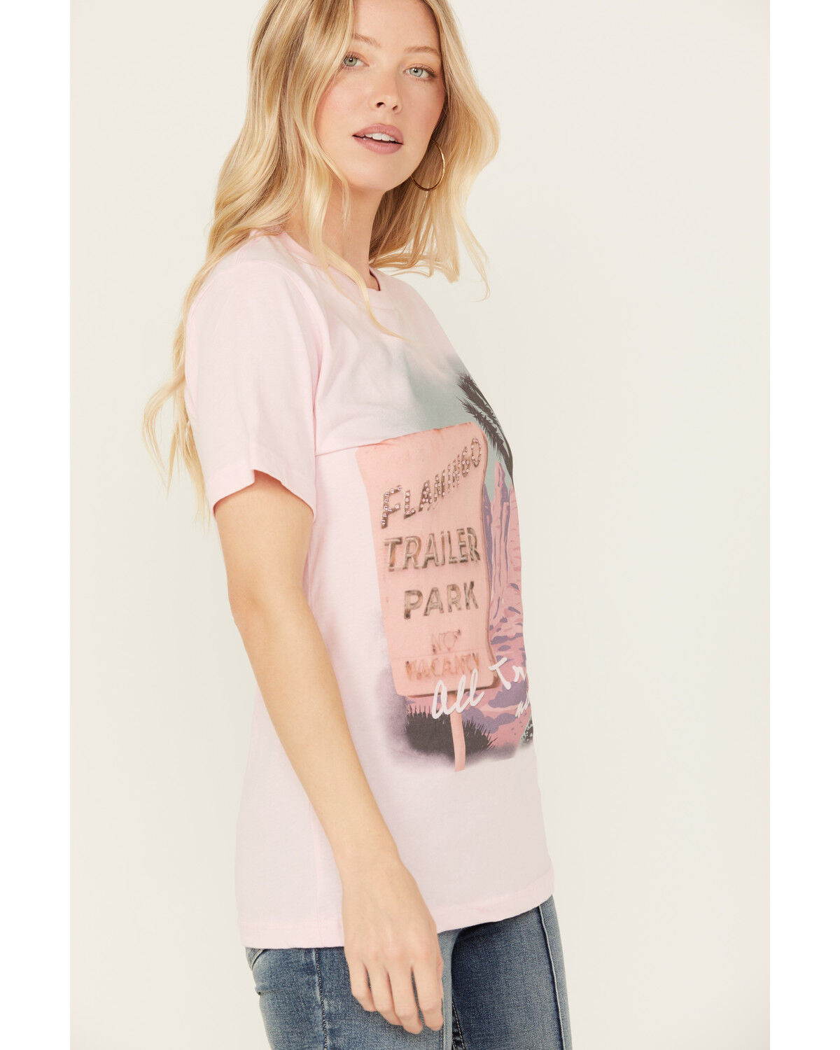 Image #2 - Gina Tees Women's Flamingo Trailer Short Sleeve Graphic Tee, Pink, hi-res