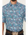 Image #3 - Roper Men's Amarillo Paisley Short Sleeve Pearl Snap Western Shirt, Blue, hi-res