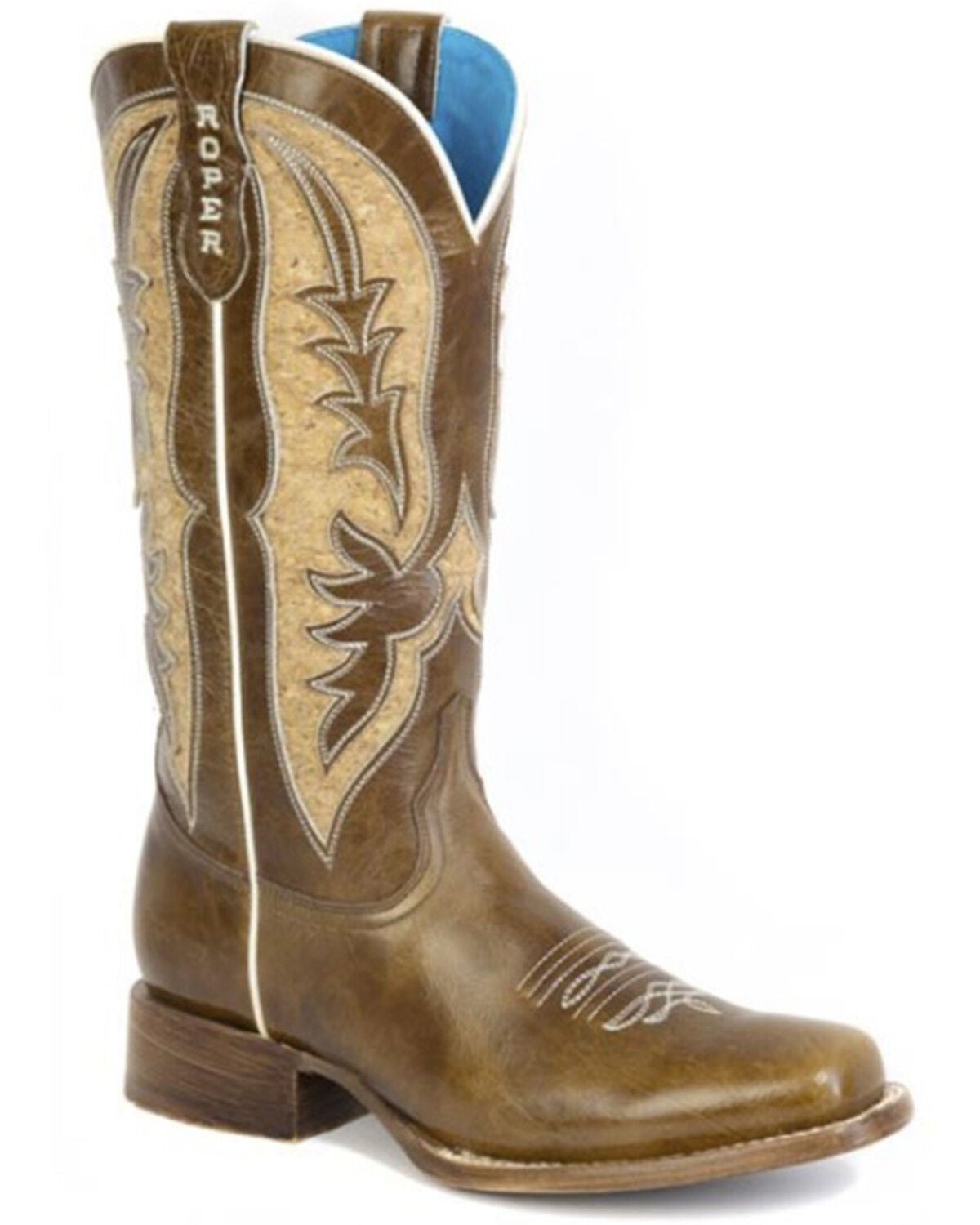Roper Women's Stand Out Western Boots - Square Toe, Brown, hi-res