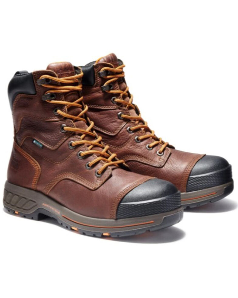 Timberland Men's Helix Waterproof Work Boots - Steel Toe, Brown, hi-res