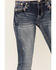 Image #4 - Grace In LA Women's Medium Wash Floral Paisley Embroidered Mid Rise Bootcut Stretch Denim Jeans, Medium Wash, hi-res
