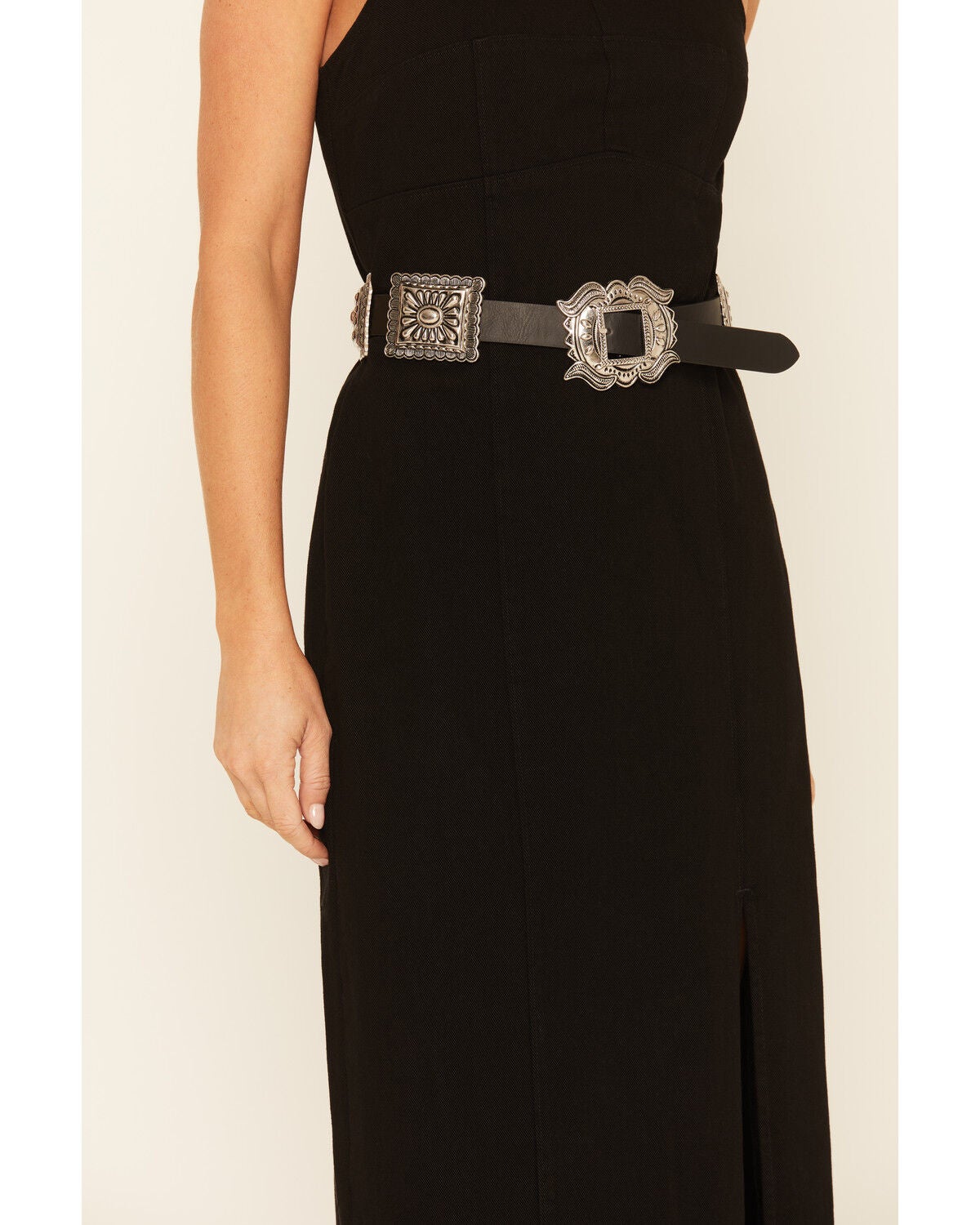 Image #2 - Shyanne Women's Concho Belt, Black, hi-res