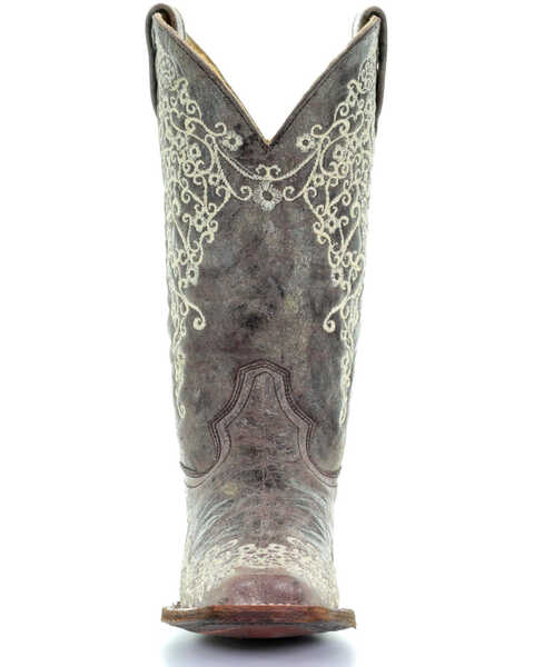 Corral Women's Brown Crater Embroidered Cowgirl Boots - Square Toe, Brown, hi-res