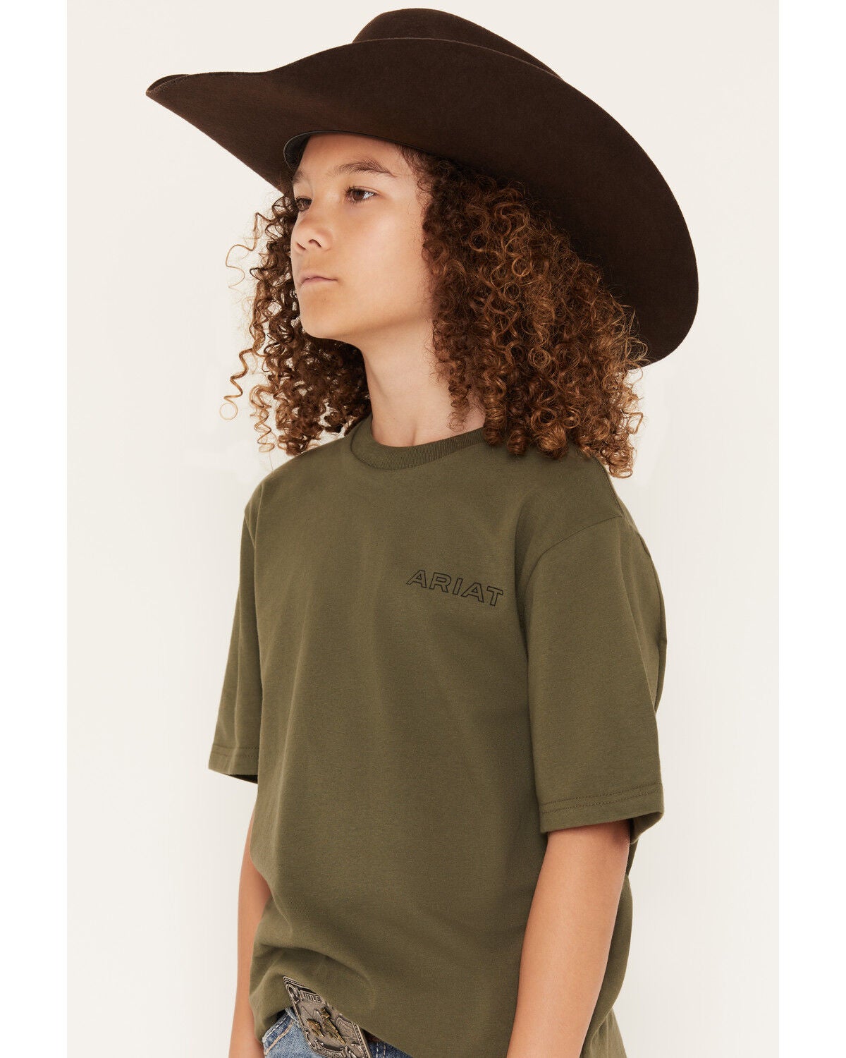 Image #3 - Ariat Boys' Serape Shield Short Sleeve Graphic T-Shirt, Green, hi-res